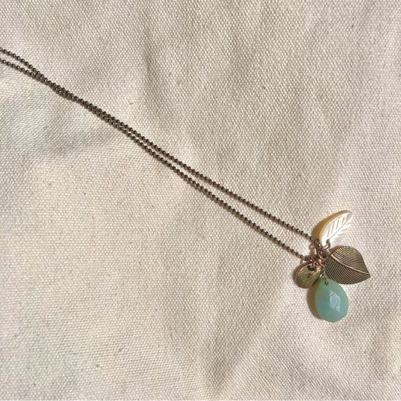 Long AEO necklace Jewelry Accessory Blue Silver tone Boho Bohemian Beach Summer - Picture 5 of 6